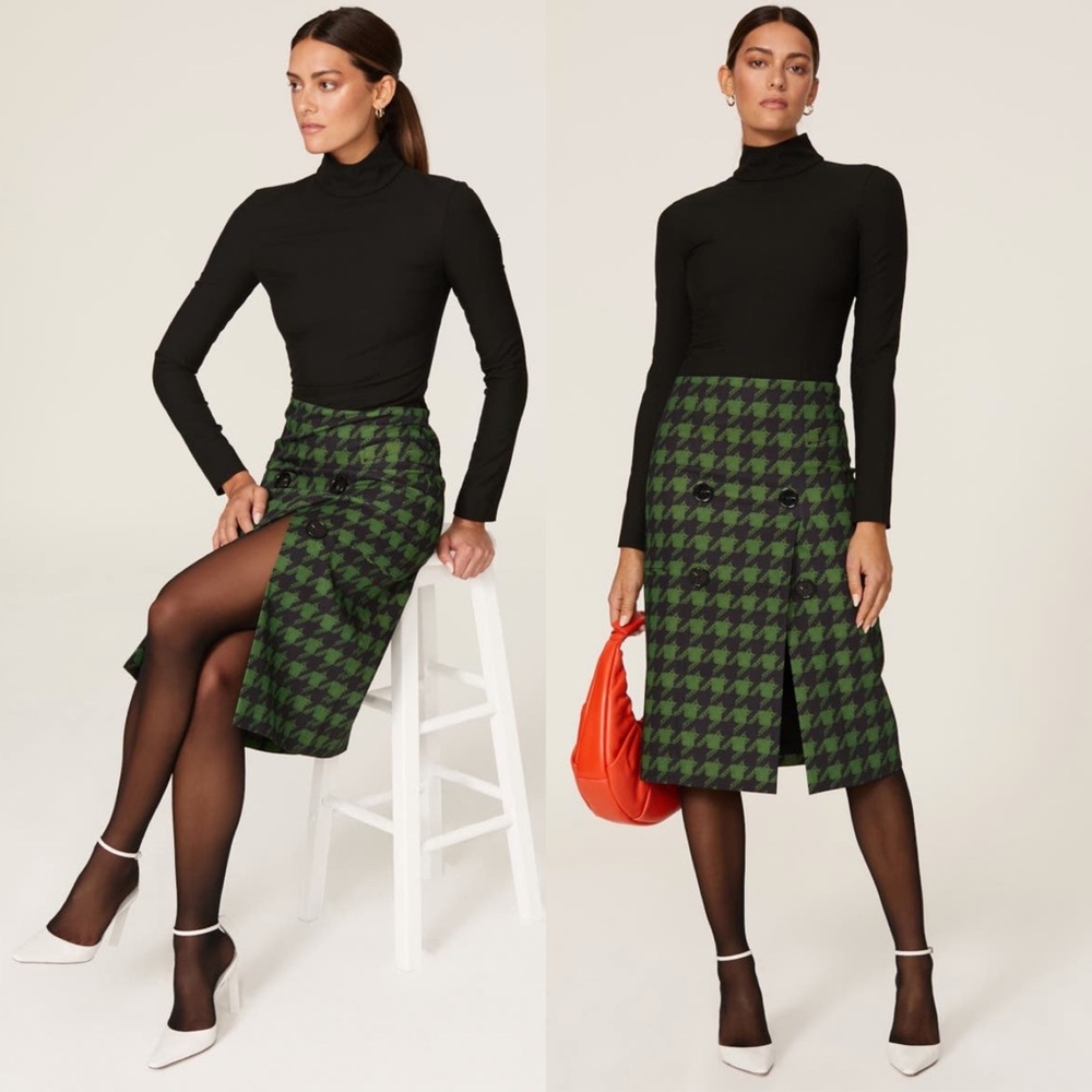 Nina Ricci Black and Green Midi Dress